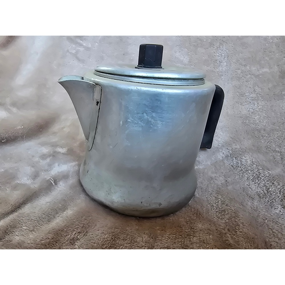 Vintage Montgomery Ward Aluminum Coffee Pot Stovetop Percolator Mid Century MW